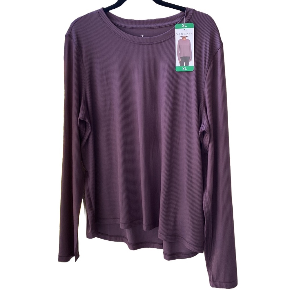 NWT🪻Danskin Ladies' Ribbed Long Sleeve Active or Lounge Long Top, Soft & Silky